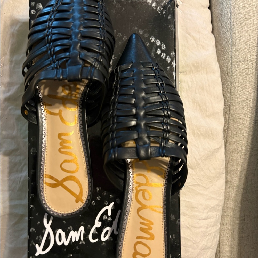 Sam Edelman Black Woven Mules